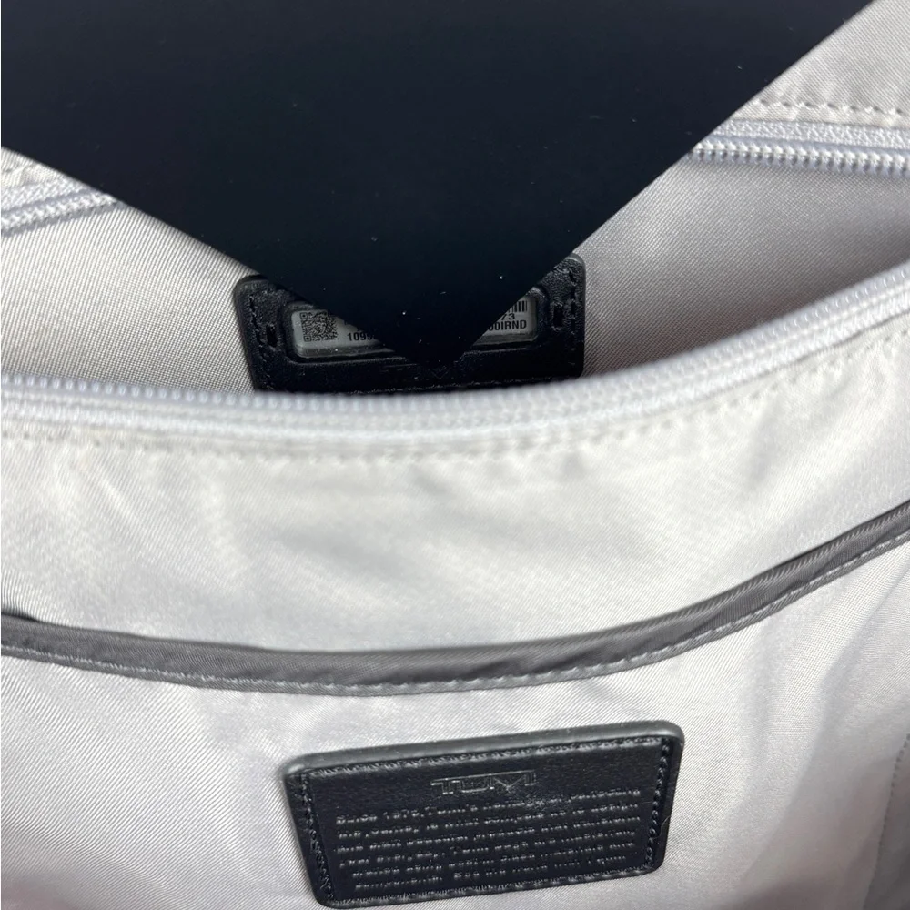 Tumi Voyageur Carson Backpack. Iron (Gray) with Black Leather Trim - Picture 11 of 14